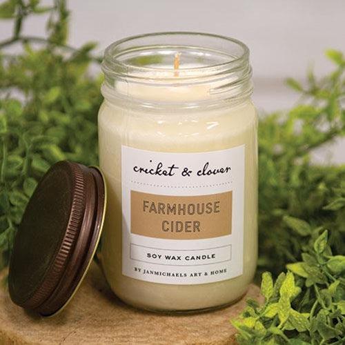 Farmhouse Cider Soy Jar Candle 12 oz - The Fox Decor
