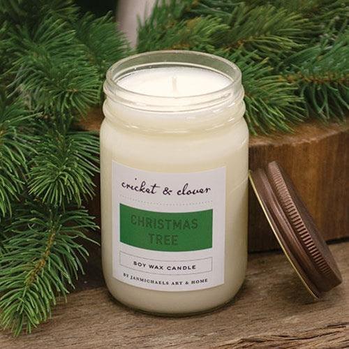 Christmas Tree Soy Mason Jar Candle 12 oz - The Fox Decor