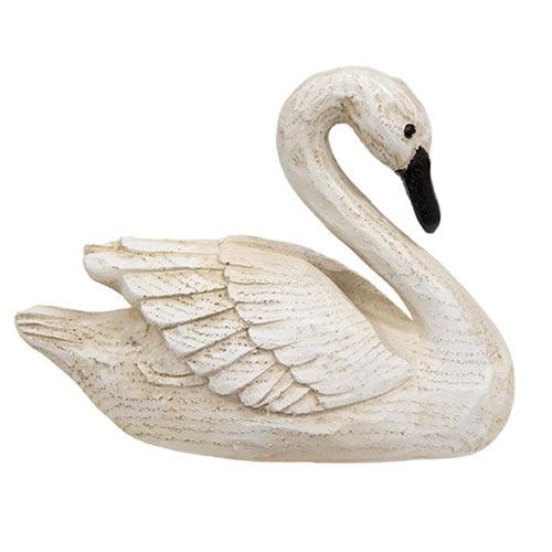 Distressed Resin Carved Look Swan - The Fox Decor