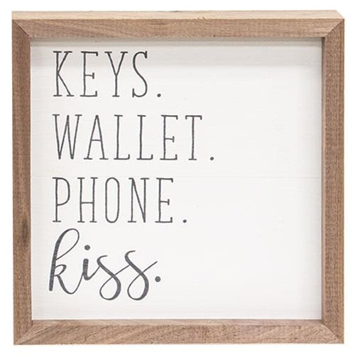Keys Wallet Phone Kiss Framed Print 8