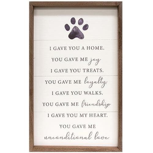 I Gave You A Home Pawprint Framed Print - The Fox Decor