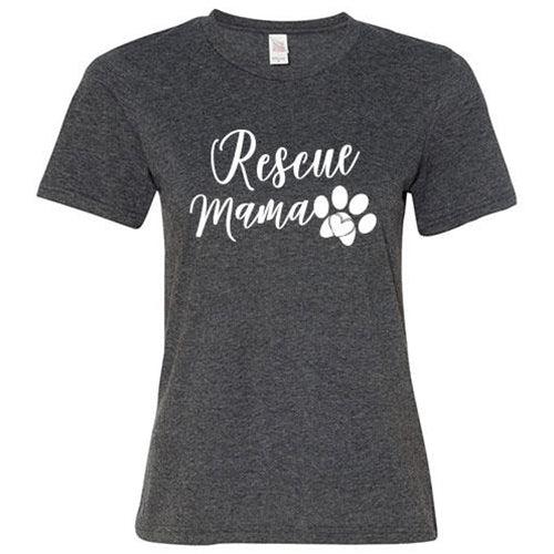 Rescue Mama T-Shirt Heather Dark Gray Small - The Fox Decor