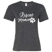 Rescue Mama T-Shirt Heather Dark Gray Small - The Fox Decor