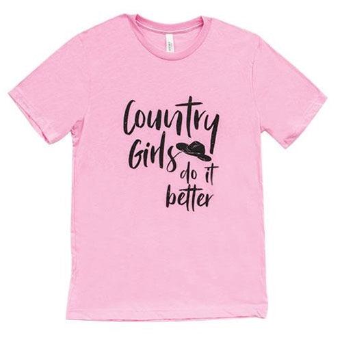 Country Girls Do It Better T-Shirt Heather Bubble Gum Medium - The Fox Decor