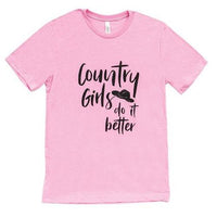 Thumbnail for Country Girls Do It Better T-Shirt Heather Bubble Gum Medium - The Fox Decor