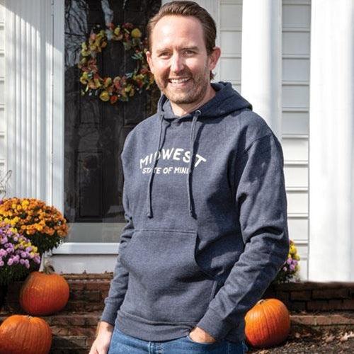 Midwest State of Mind Sweatshirt Classic Heather Navy Large - The Fox Decor