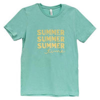 Thumbnail for Summer Time T-Shirt Heather Mint Small - The Fox Decor