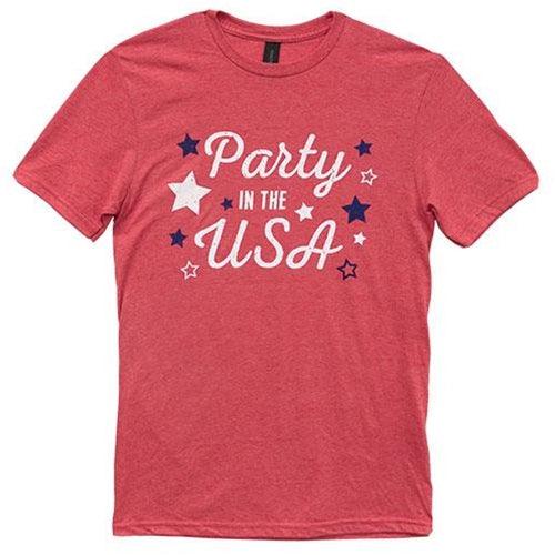 Party in the USA T-Shirt Heather Red Medium - The Fox Decor