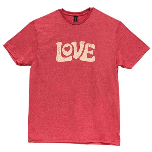 Vintage Love T-Shirt Heather Red Large