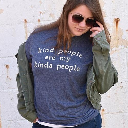 Kind People T-Shirt Heather Navy XXL - The Fox Decor
