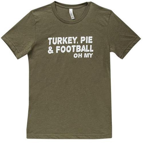 Turkey Pie & Football T-Shirt Heather City Green Small - The Fox Decor