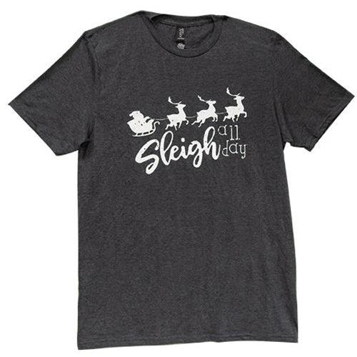 Sleigh All Day T-Shirt Heather Dark Gray XL - The Fox Decor