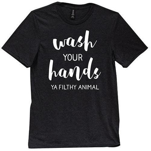Wash Your Hands Ya Filthy Animal T-Shirt Black XXL - The Fox Decor
