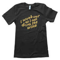Thumbnail for I Workout For Wine T-Shirt Heather Black Small
