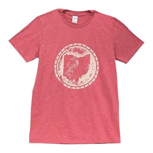 Distressed Ohio T-Shirt Heather Red XXL - The Fox Decor