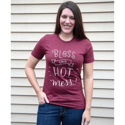 Bless This Hot Mess T-Shirt Large - The Fox Decor