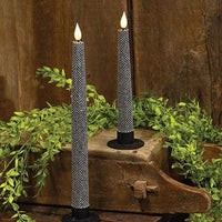 Black & White Chevron LED Taper 1125H - The Fox Decor