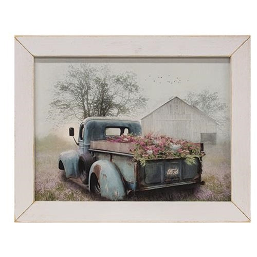 Misty Morning Delivery Print 12 x 16 White Wash Frame