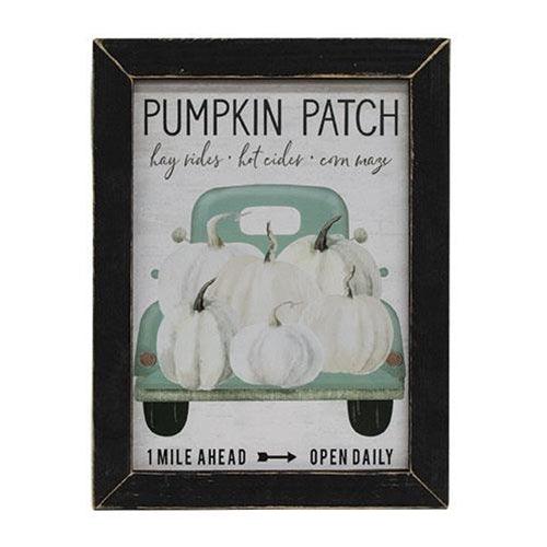 Blue Truck Pumpkin Patch Framed Print