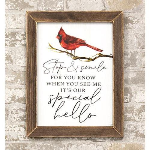 Stop & Smile Cardinal Framed Print 12 x 16