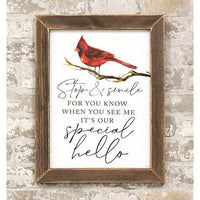 Stop & Smile Cardinal Framed Print 12 x 16 - The Fox Decor