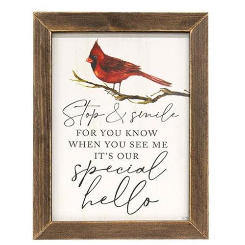 Stop & Smile Cardinal Framed Print 12 x 16