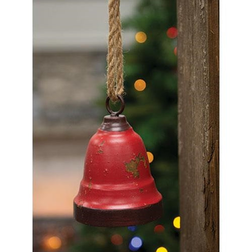 Distressed Red Bell Ornament