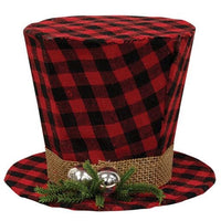 Thumbnail for Red & Black Buffalo Check Top Hat