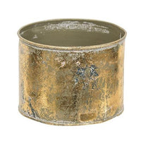 Thumbnail for Distressed Gold Round Bucket - The Fox Decor