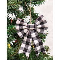 Thumbnail for Black & White Buffalo Check Bow Clip Ornament