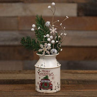 Thumbnail for Distressed Metal Merry Christmas Truck Milk Can - The Fox Decor