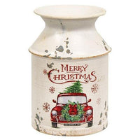 Thumbnail for Distressed Metal Merry Christmas Truck Milk Can - The Fox Decor