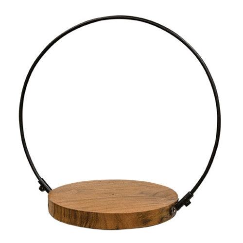 2 Set Wood & Iron Halo Candle Holders - The Fox Decor