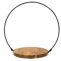 2 Set Wood & Iron Halo Candle Holders - The Fox Decor