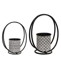 2 Set Boho Planters on Oval Stands - The Fox Decor