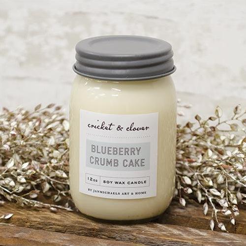 Blueberry Crumb Cake Jar Candle 12 oz - The Fox Decor