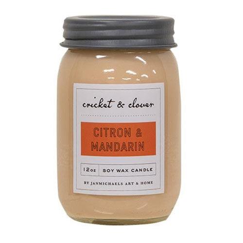 Citron & Mandarin Jar Candle 12oz - The Fox Decor