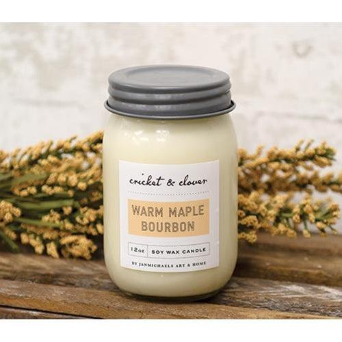 Warm Maple Bourbon Pint Jar Candle - The Fox Decor