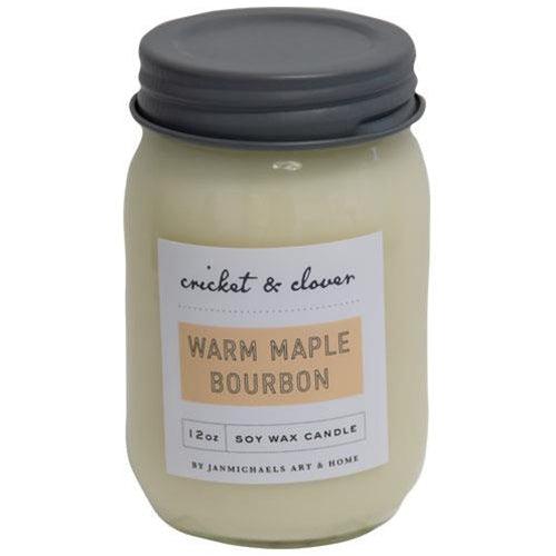 Warm Maple Bourbon Pint Jar Candle - The Fox Decor