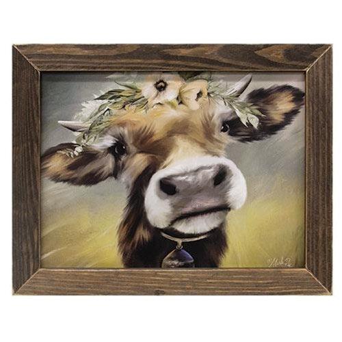 MooMoo Framed Print 12x16 Stained Frame