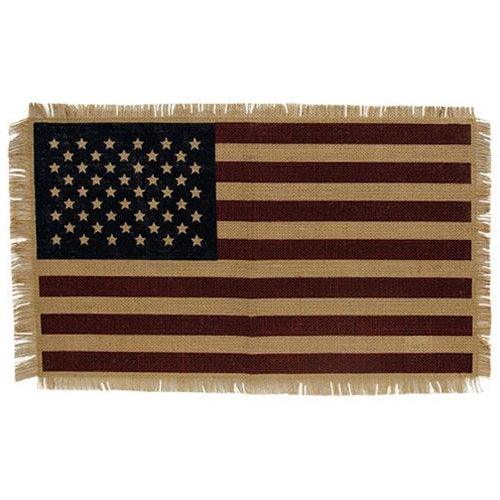 Burlap American Flag Placemat - The Fox Decor