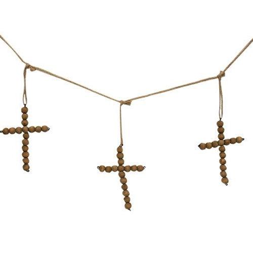 Natural Bead Cross Garland - The Fox Decor