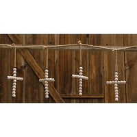 White Washed Bead Cross Garland - The Fox Decor