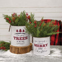 2 Set Christmas Lodge Buckets - The Fox Decor