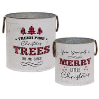 2 Set Christmas Lodge Buckets - The Fox Decor