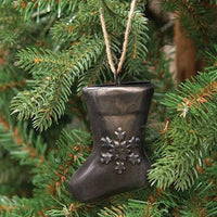 Thumbnail for Snowflake Embossed Metal Stocking Ornament - The Fox Decor
