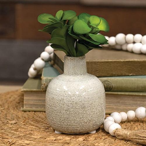 Small White Narrow Neck Porcelain Jar - The Fox Decor