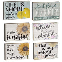 Thumbnail for Spring Wood Sayings Block 275 x 425 Assorted - The Fox Decor