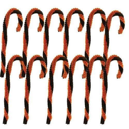 12 Set Chenille Halloween Candy Canes - The Fox Decor