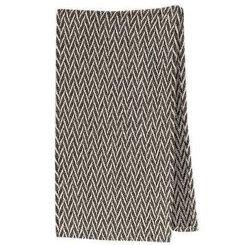 Black & Cream Reversible Zigzag Long Runner - The Fox Decor